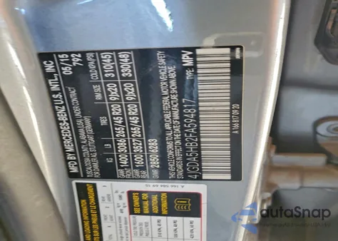 2015 Mercedes-Benz Ml 350 4Matic z USA, uszkodzony, nr VIN 4JGDA5HB2FA594817